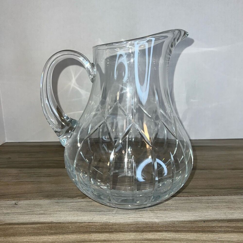 Block Hand Cut Crystal Ballet Pattern Pitcher DrinkWear Decanter Collectable